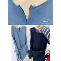 收腰牛仔綁帶短洋裝_7