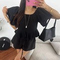 法式後綁帶澎袖套裝_3