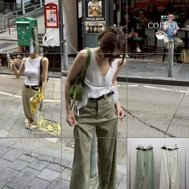 超級舒服~天絲落地直筒褲