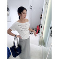 慵懶斜肩顯瘦棉TEE_2