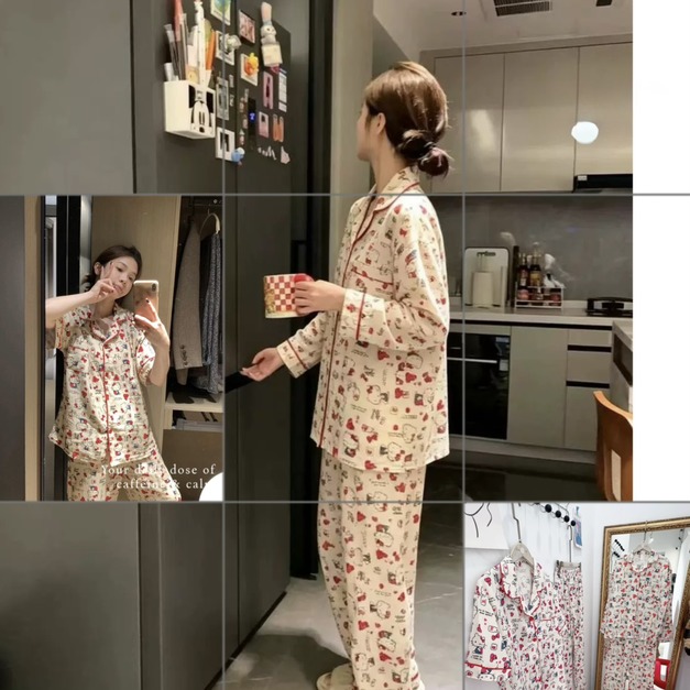 好好睡覺~可愛KITTY套裝睡衣~純棉雙層紗好舒服