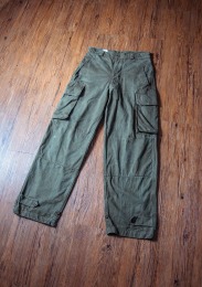 原版古着 60s 法軍公發 M47 野戰工作褲（ 後期型 ）HBT 人字紋布料 French Army Cargo Pants ( A款 )