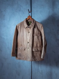 原版古着 1940年代 法國 Le Mont St Michel x Toile Dickson 動物釦 帆布狩獵外套