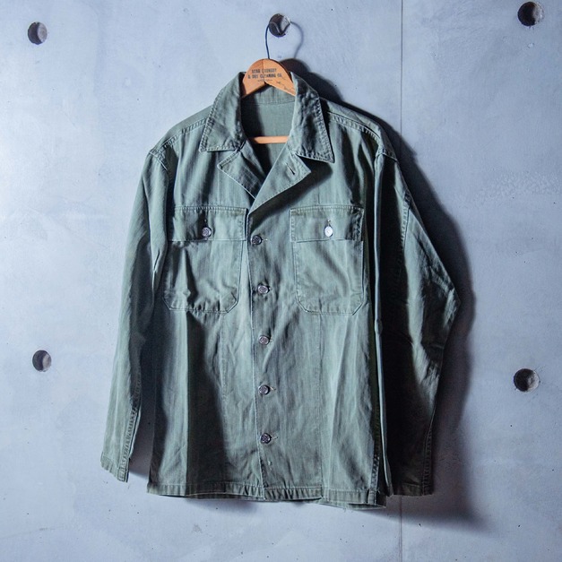 原版古着 40年代 美國陸軍公發 M47 第四型 HBT 人字紋布料 13星釦 野戰襯衫 4th Pattern ( B款 )