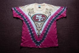 90年代 美國製 Liquid Blue 出品 NFL 國家美式足球聯盟 舊金山49人隊 職業球隊 渲染 古著T恤 TA18