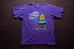 90年代 美國製 Fruits Of The Loom 水果牌 出品 加菲貓 卡通古著T恤 TA19