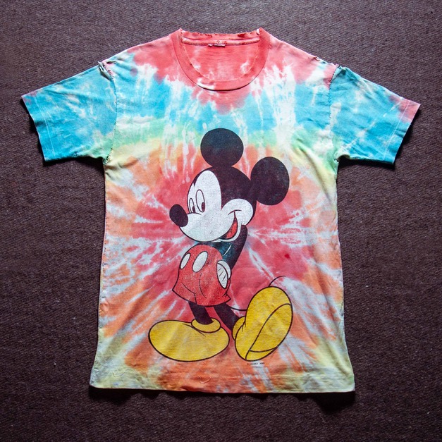 70年代 美國製 迪士尼 米老鼠 渲染 卡通古著T恤 TA27
