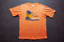 80年代 美國製 Sunstrokes 出品 墨西哥 坎昆 海島衝浪 旅行紀念品 50/50 古著T恤 TA31