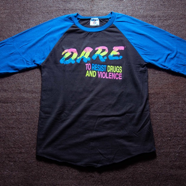 2000年代 美國品牌 Jerzees 出品 DARE 公益組織宣傳 七分袖 古著T恤 TA39