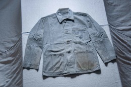 原版古着 40年代 二戰美國海軍陸戰隊公發 USMC HBT 人字紋布料 P41 野戰襯衫 ( B款 ）