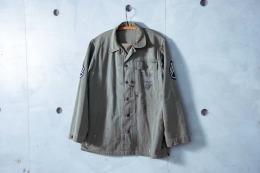 原版古着 40年代 二戰美國海軍陸戰隊公發 USMC HBT 人字紋布料 P44 野戰襯衫 ( F款 )