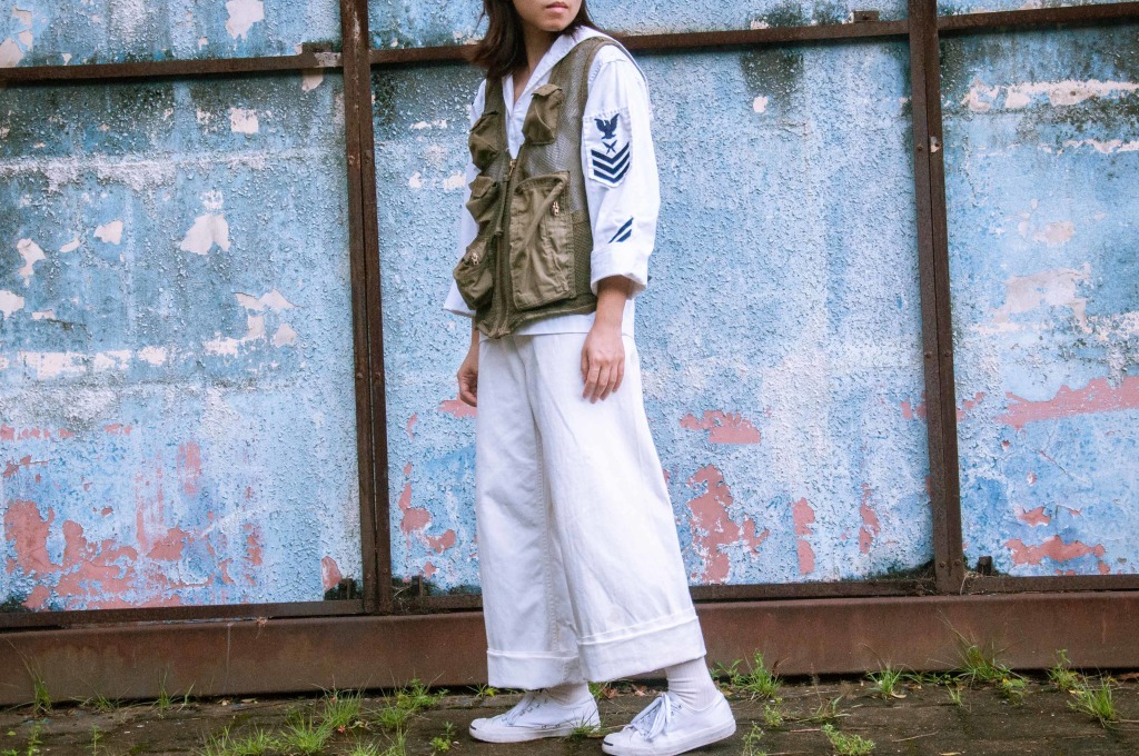 原版古著60年代越戰美軍公發usn 海軍夏季水手上衣水手服 A Trap In The Closet