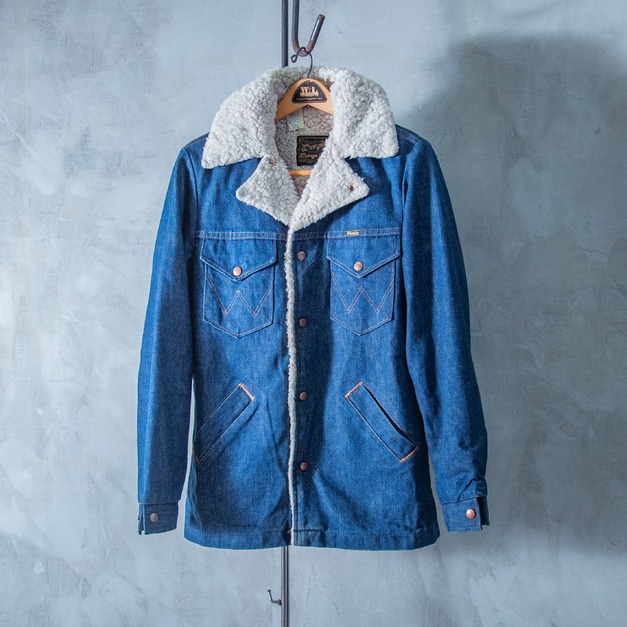 原版古着 70 年代 經典 Wrangler 藍哥 搖粒絨內裏 牛仔丹寧短大衣 木村著用