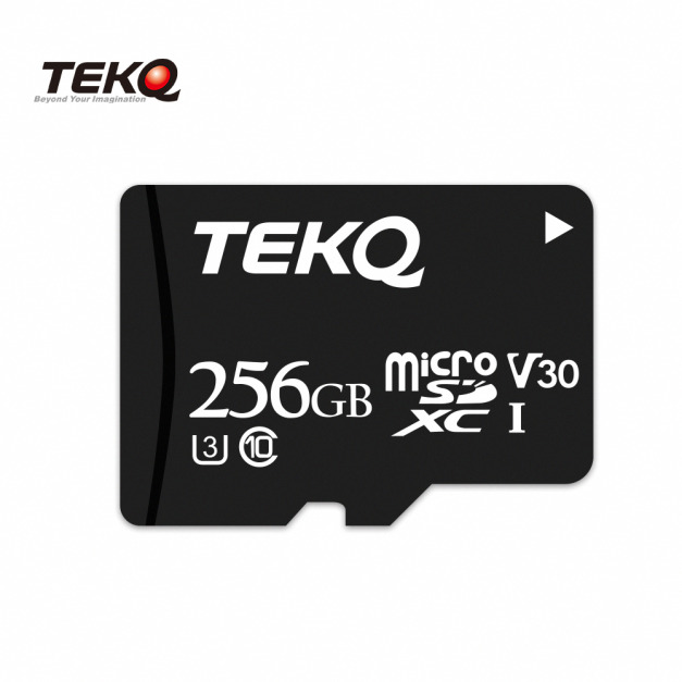 【TEKQ】256GB MicroSDXC UHS-I U3 V30 A1 高速記憶卡 附轉卡 支援4K錄影