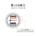 【TEKQ】2孔 36W USB QC 車充+TEKQ MFi USB to Lightning 傳輸線 120cm_2