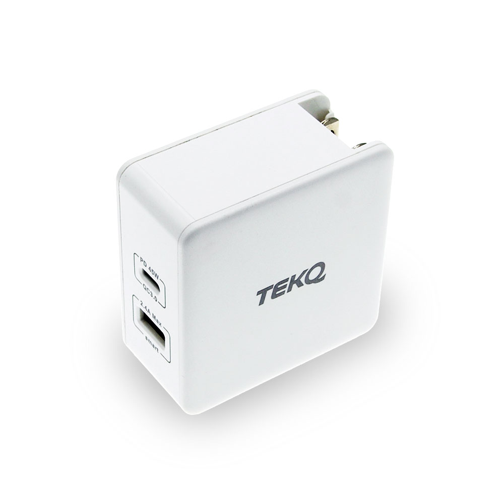 【TEKQ】2孔 57W USB-C/USB PD QC 旅充 附全球電壓轉接插頭