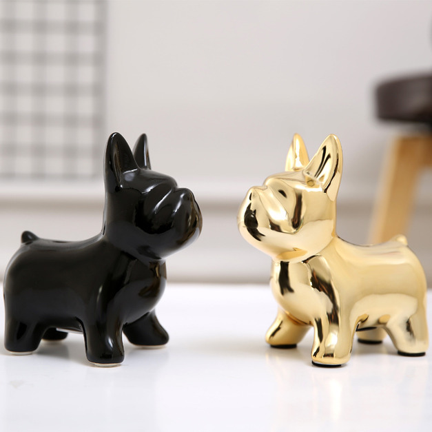 輕奢鬥牛犬創意擺件