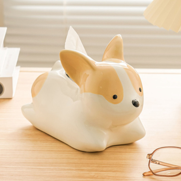 寶貝柯基犬面紙收納