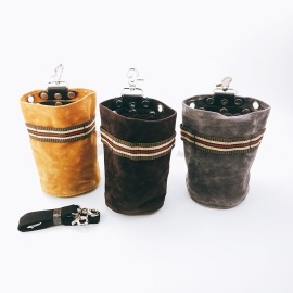 條紋麂皮水桶剪刀腰包[工具包](附背帶)