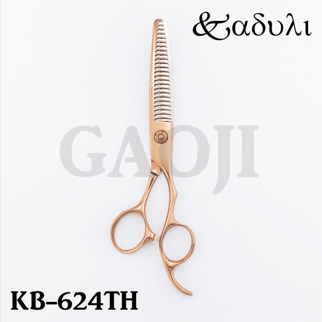 [卡多利] KADULI 高階日本鋼 玫瑰金剪刀系列 KB-24TH 6.0吋/平口齒