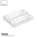 日本山崎tower抽屜分隔收納盒二入組-L(白)_2