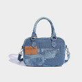 高質感牛仔復古小方包斜跨手提包_1
