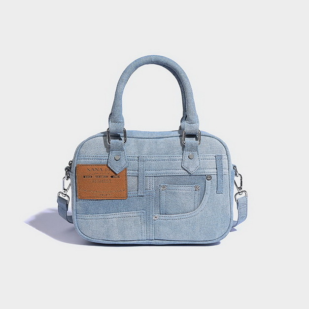 高質感牛仔復古小方包斜跨手提包