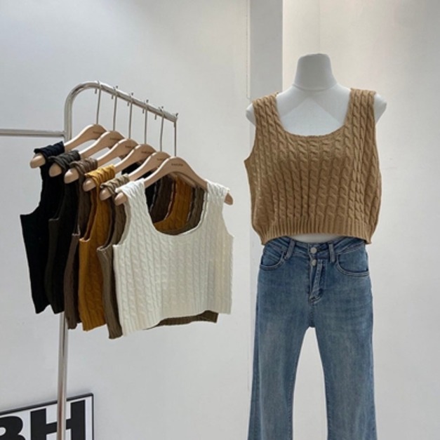 簡約麻花大尺寸碼背心