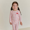 格紋桃紅粉愛心-舒棉雲柔衣長袖韓國童裝 [K52609]