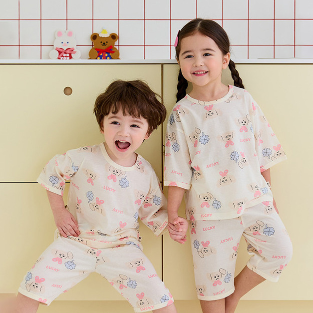 四葉的幸運草-[寬鬆植纖衣七分袖韓國童裝 [K54607]