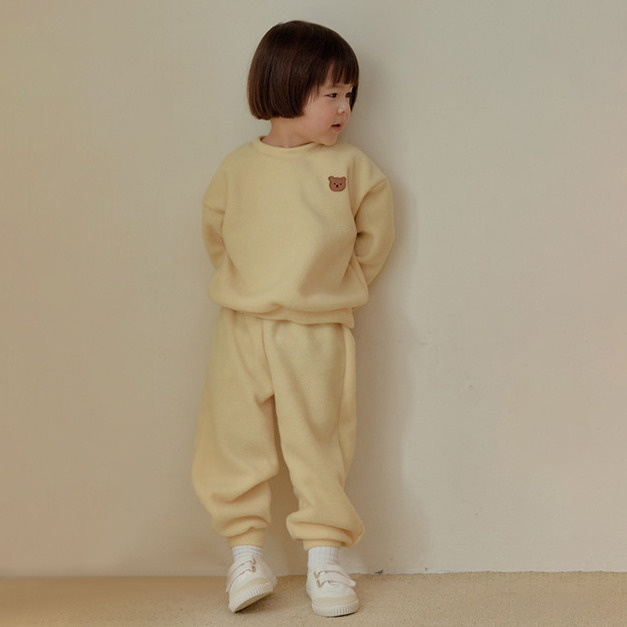 【新品到貨】奶黃柔感-運動套裝長袖韓國童裝 [K67809]