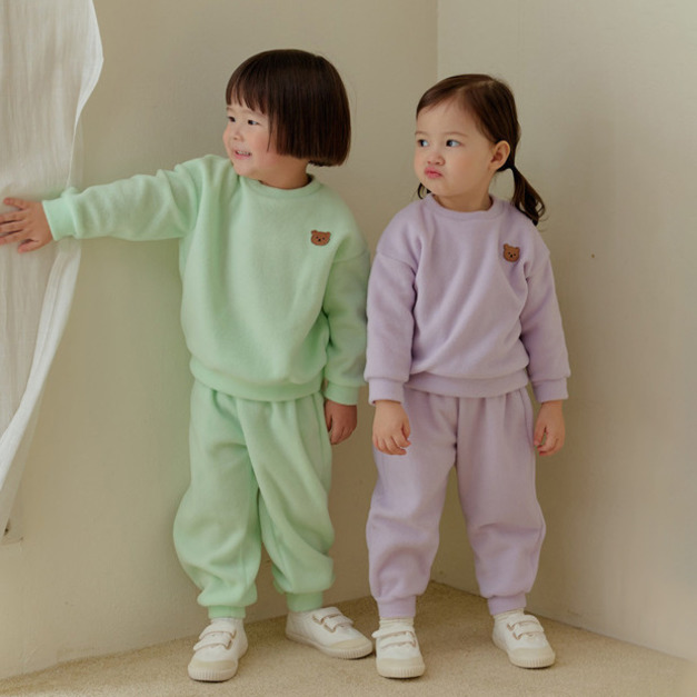【新品到貨】果綠柔感-運動套裝長袖韓國童裝 [K68009]