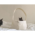 極簡奶白寵物肩背包(小型狗/貓)_1