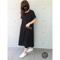 蘇格蘭黑色長版小洋裝
