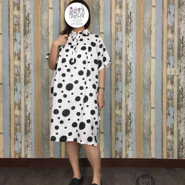 點點五分洋裝-白色