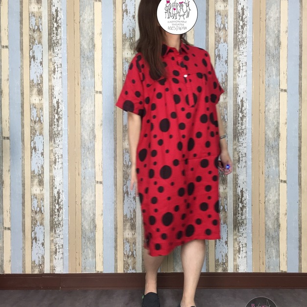 點點五分洋裝-紅色