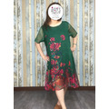 梅花雪紡洋裝-綠色_6