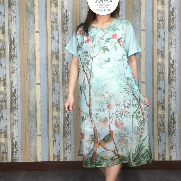 花鳥盤扣長洋裝