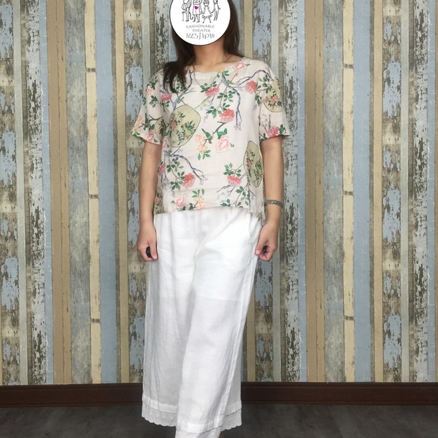 花布相片印短版上衣