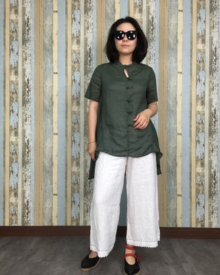 假釦中國結前短長裝-綠色