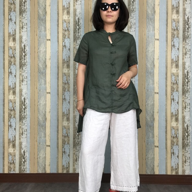 假釦中國結前短長裝-綠色