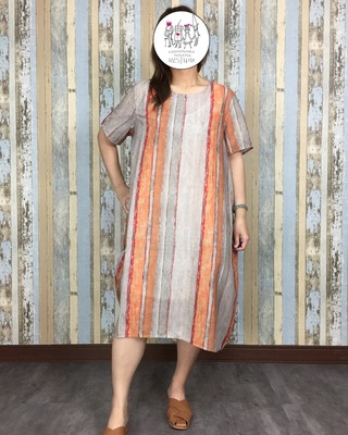 直刷紋南瓜洋裝