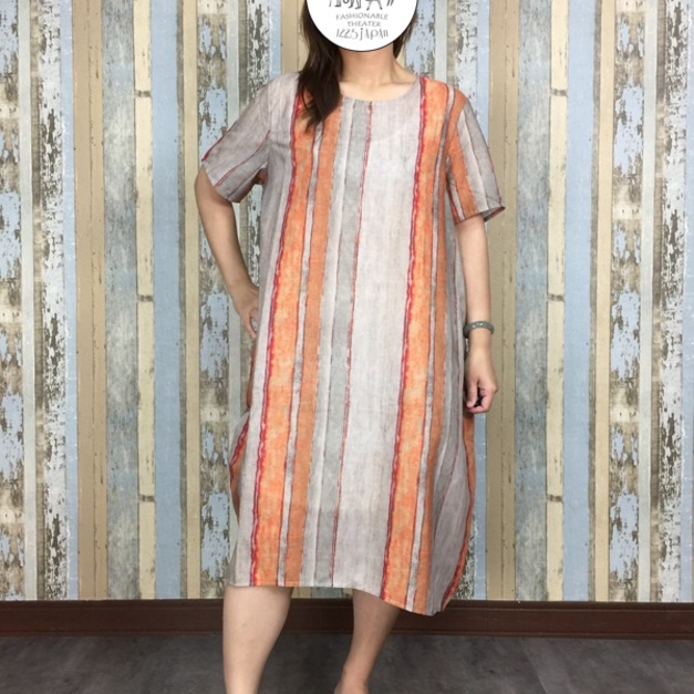 直刷紋南瓜洋裝