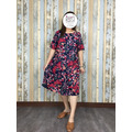 紅藍花棉麻洋裝_5