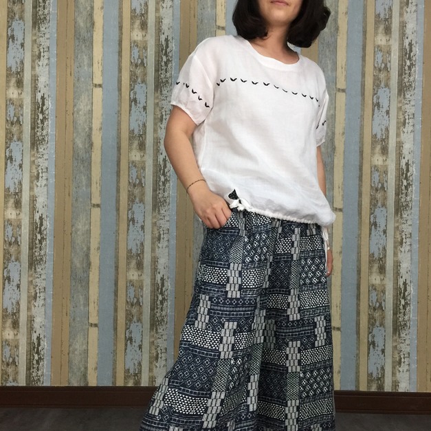 小海鷗綁帶麻衣-白色