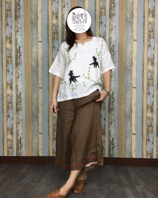 金魚短版上衣-白色