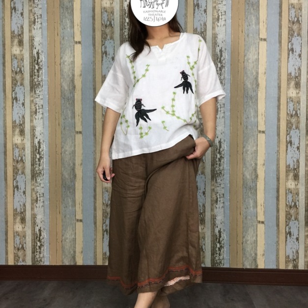 金魚短版上衣-白色