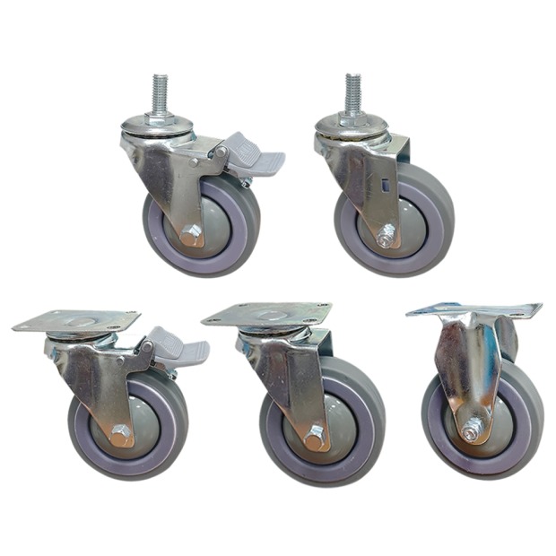 4吋TPR彈力輪｜方盤、4分牙｜荷重70KG