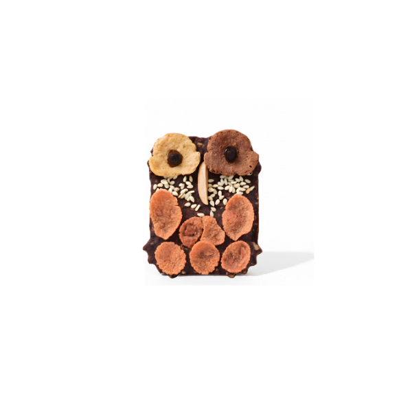 88LaVie 明星商品福來牽囍，貓頭鷹造型手工巧克力餅乾，鑲嵌白芝麻、巧克力球與杏仁條。Handmade Choco Owl Charm cookie with sesame and almonds.