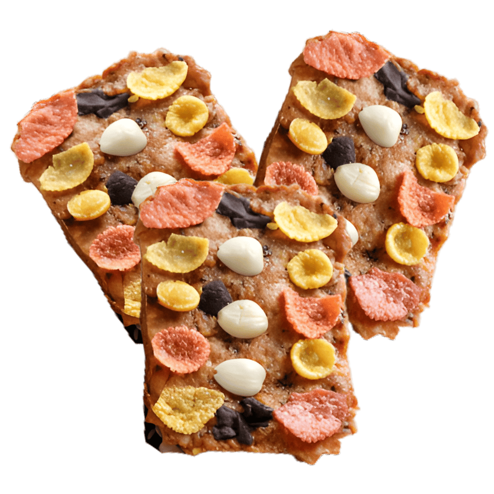 花花LaVie 杏語青春 法式手工造型餅乾特寫，彩色玉米片搭配杏仁堅果，適合下午茶、喜餅禮盒與彌月甜點的藝術餅乾